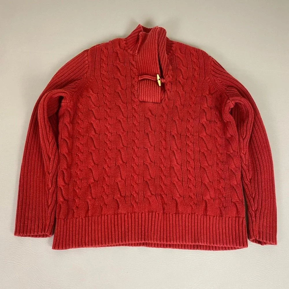 Chaps Vibrant Red Turtleneck Sweater - Picture 1 of 2